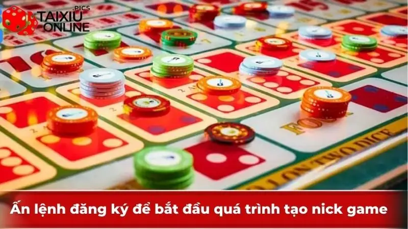Ấn lệnh đăng ký để bắt đầu quá trình tạo nick game
